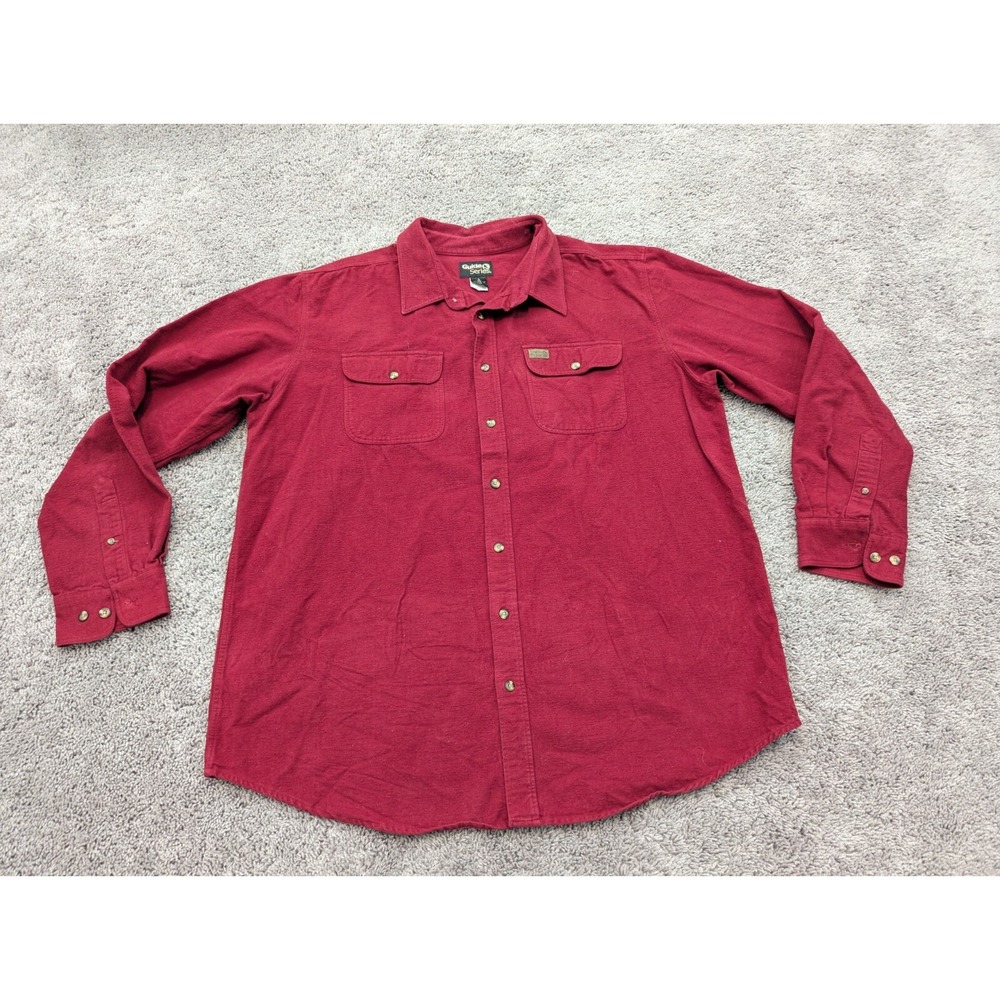 Guide Series Button Up Shirt Mens Extra Large Tall Long Sleeve Red Flannel